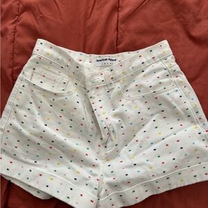 American Apparel White Polka Dot Women's Shorts